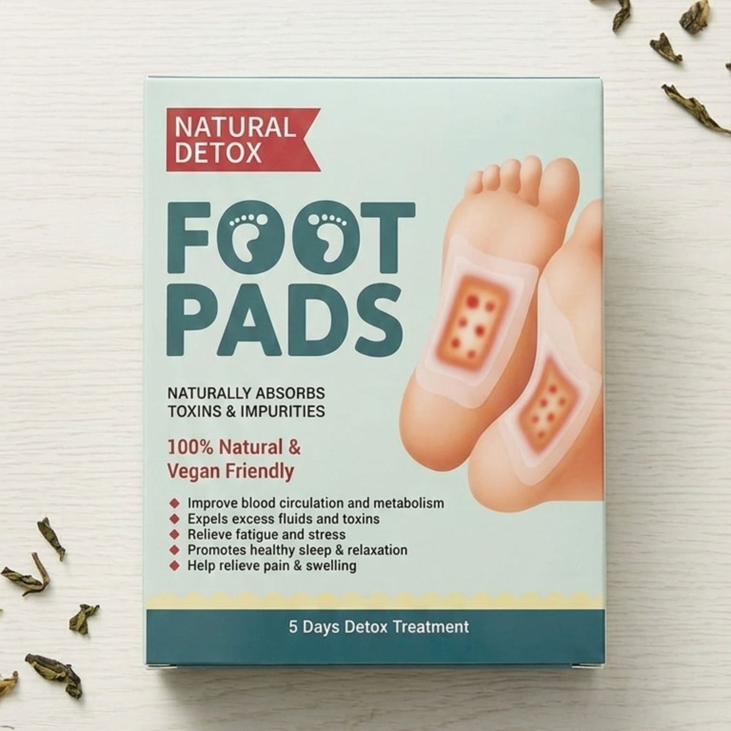 Foot Pads - Herbal Detox Foot Patches, Feet Pads for Body Detox - 10 Pcs