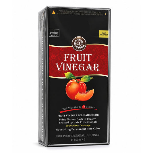 Fruit Vinegar Hair Dye 1000 ML- Fruit Vinegar Hair Colour Gel Black, 1000 ML (500 + 500 ML)