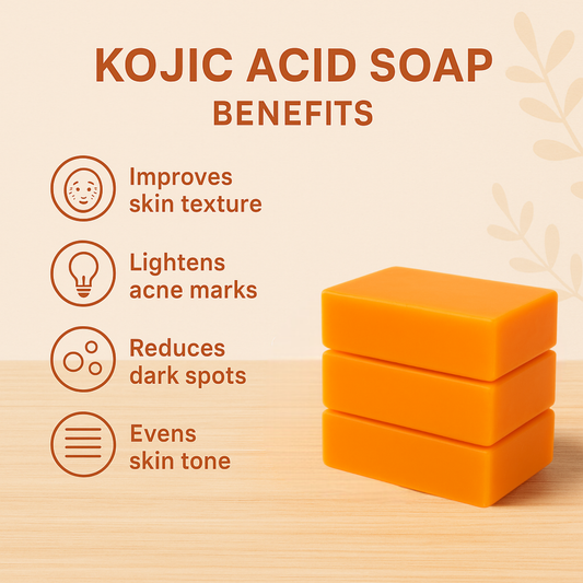 Kojic Acid Soap (Pack of 3) - For Tan Removal, Dark Spot, Acne Scars and Skin Brightening