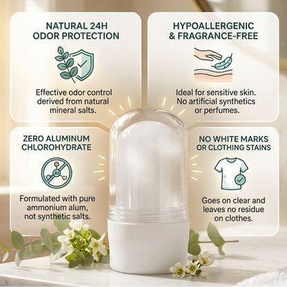 Alum Roll on for Underarms - Alum Deodorant Stick, Phitakri, Crystal Deo Roll on for Men and Women