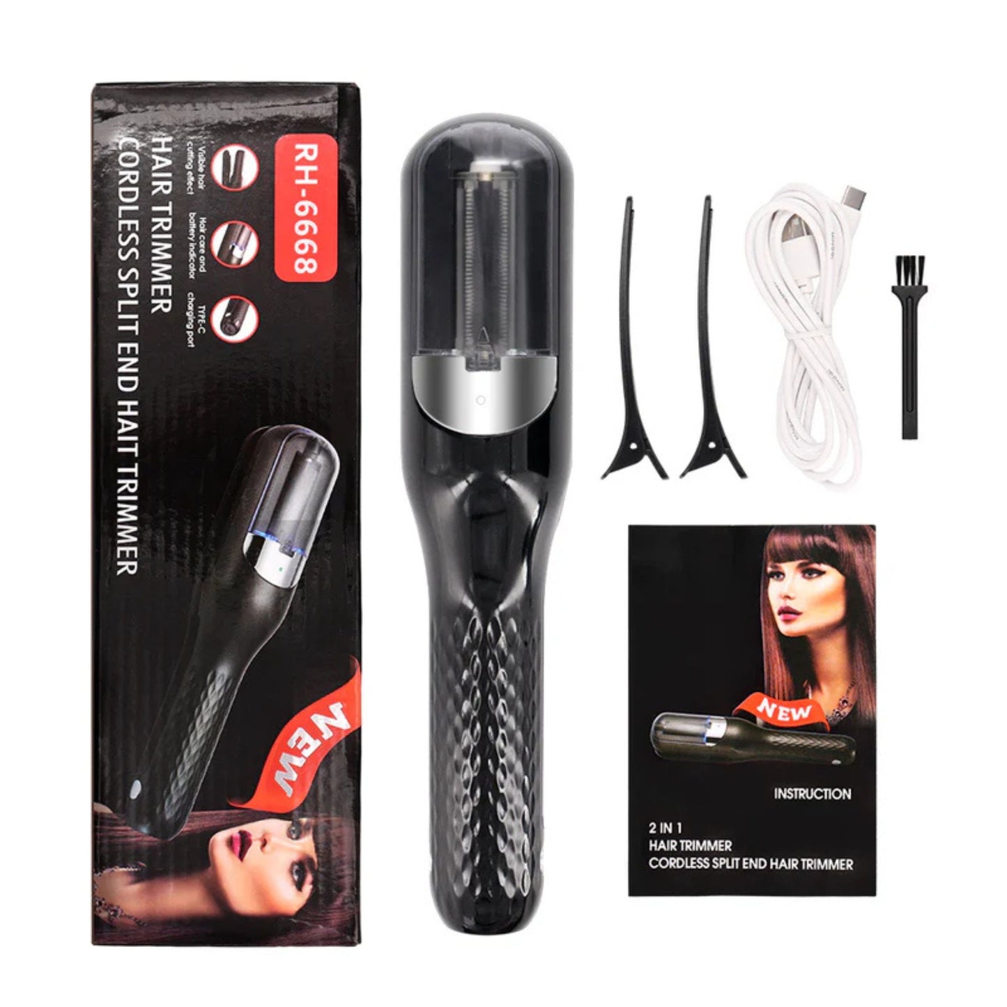 Cordless Split End Hair Trimmer Machine - Split Ends Remover for Frizzy, Dry, Damaged and Broken Hair