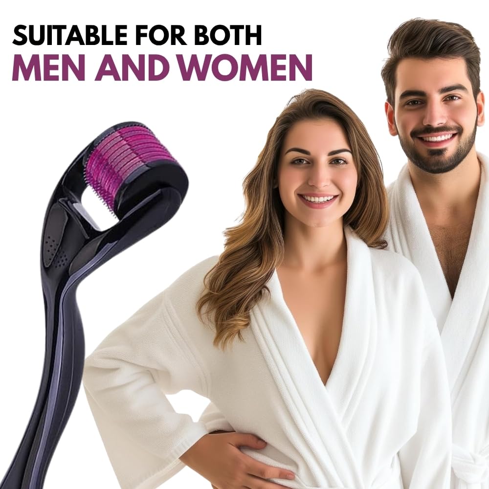 Derma Roller 0.5mm for Hair & Beard Growth – 540 Titanium Micro Needles