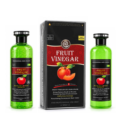 Fruit Vinegar Hair Dye 1000 ML- Fruit Vinegar Hair Colour Gel Black, 1000 ML (500 + 500 ML)