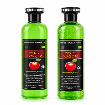 Fruit Vinegar Hair Dye 1000 ML- Fruit Vinegar Hair Colour Gel Black, 1000 ML (500 + 500 ML)