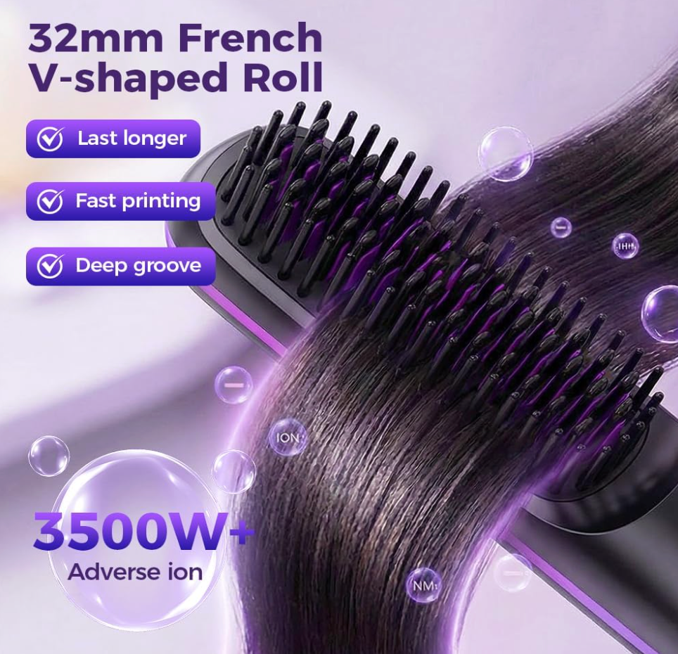 Cordless Hair Straightener Comb - Portable Styling Comb