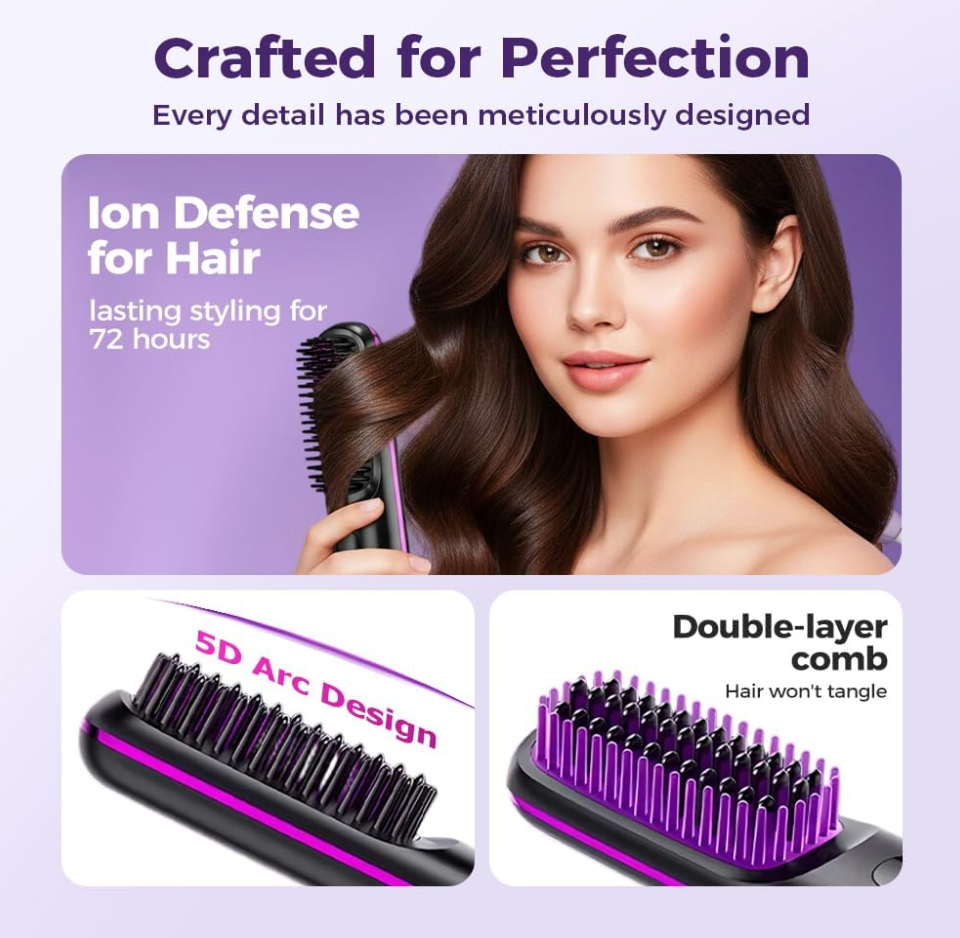 Cordless Hair Straightener Comb - Portable Styling Comb