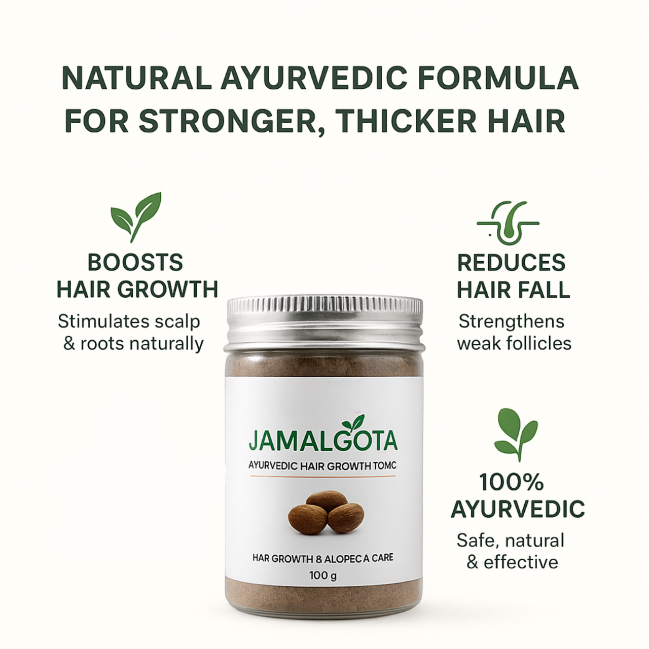 Jamalgota Ayurvedic Hair Growth Powder (Pack Of 2)