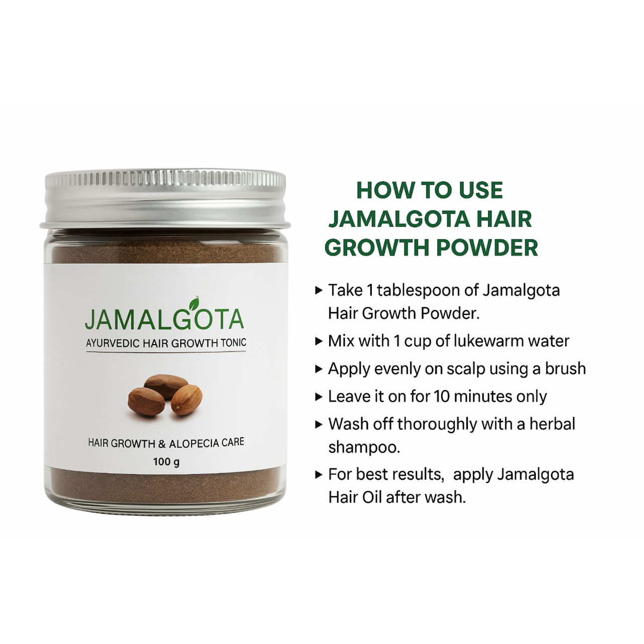Jamalgota Ayurvedic Hair Growth Powder (Pack Of 2)