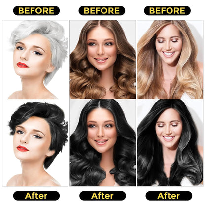 Black Hair Dye Shampoo 3 In 1 - 500 ML 3 In 1 Hair Dye Shampoo for Men and Women