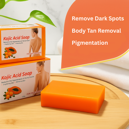 Kojic Acid Soap (Pack of 3) - For Tan Removal, Dark Spot, Acne Scars and Skin Brightening