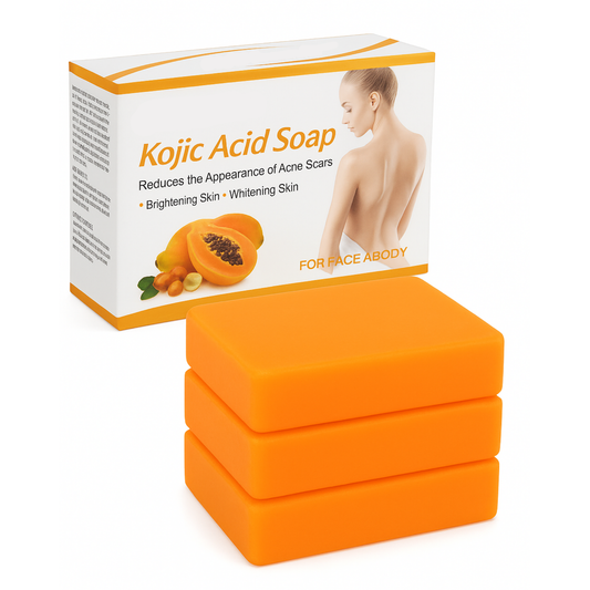 Kojic Acid Soap (Pack of 3) - For Tan Removal, Dark Spot, Acne Scars and Skin Brightening