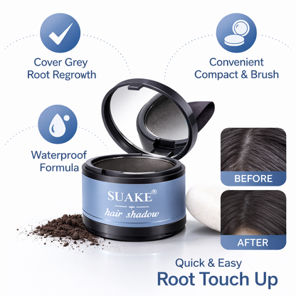 Root Touch Up Powder – Natural Black, Covers Up Greys & Bald Spots - 4 g