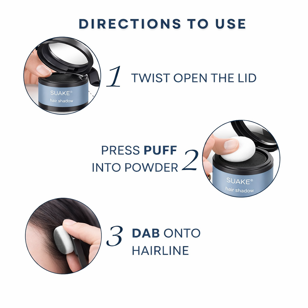 Root Touch Up Powder – Natural Black, Covers Up Greys & Bald Spots - 4 g